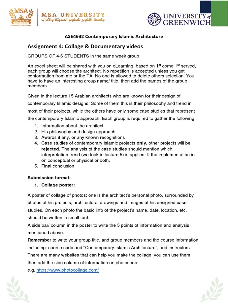 Architect Collage & Documentary Project | PDF | Design | Architect