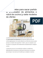 Siete Recetas para Procesador de Alimentos o Robot de Cocina