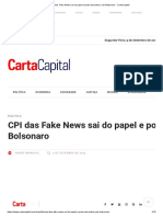 CPI das Fake News pode investigar milícias digitais e financiadores de Bolsonaro