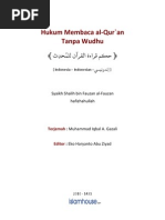 Id Hukum Membaca AlQuran Tanpa Wudhu