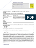 Explicit Formulas For The Exponentials of Some Special Matrices