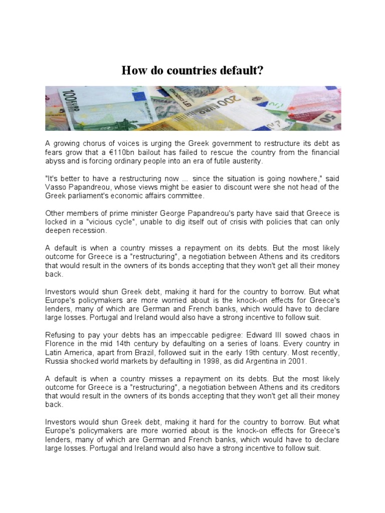 How Do Countries Default | PDF | Sovereign Default | Debt
