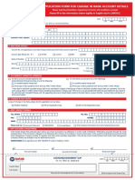 Application Form For Change in Bank Account Details