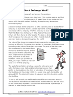 How Does The Stock Exchange Work?: © This Worksheet Is From