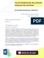 Carta finalización contrato servicios