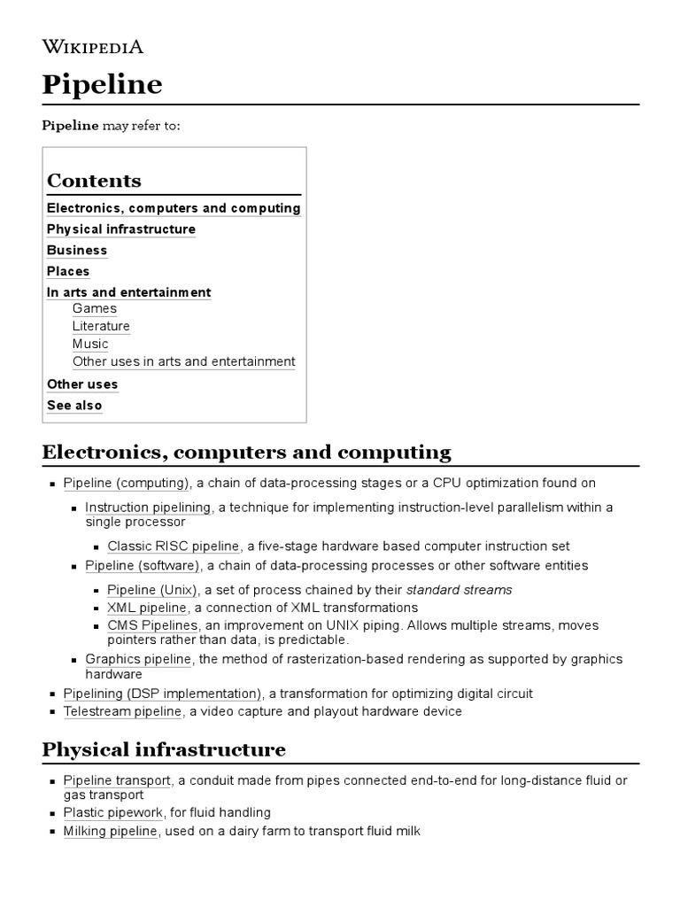 Pipeline: Pipeline May Refer To | PDF | Central Processing Unit ...