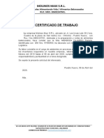 Certificado de Trabajo