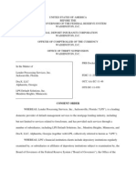 and LPS Unsafe and Unsound Practices-Occ Accepts Docs and LPS Stipulation and Consent'-Cease and Desist Order by Comptroller