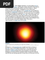 Star Constellation Orion Variable Star Magnitude Year: Betelgeuse, Also Called Alpha Orionis, Second Brightest