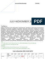 July-November 2021: CH 429 Petroleum and Petrochemicals (3-0-0-6)