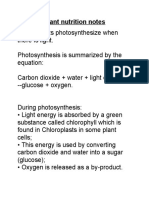 Plant Nutrition Notes