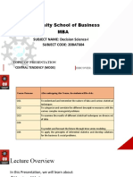 University School of Business MBA: SUBJECT NAME: Decision Science-I Subject Code: 20bat604