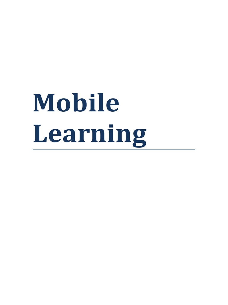 Mobile Learning | PDF