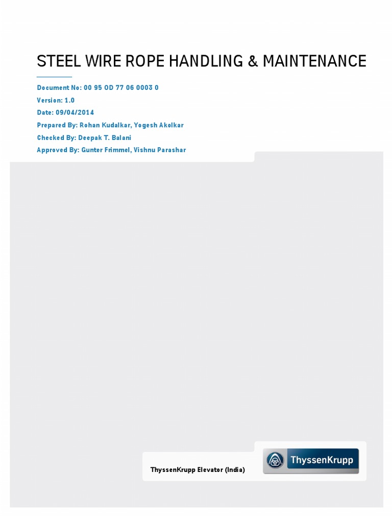 Elevator Wire Rope Maintenance Guide | PDF | Rope | Wire