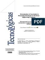 Determination of Uncertainty in Measuring Instruments in Electrical Engineering Programs