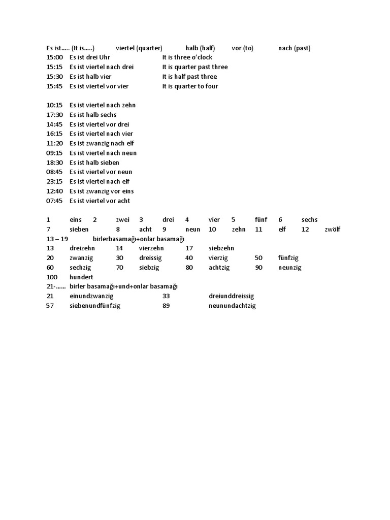 Die uhrzeiten pdf