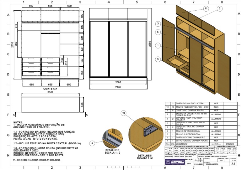 Projeto de Guarda-Roupa Planejado | PDF