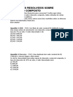 Exercícios Resolvidos Sobre Desconto Composto