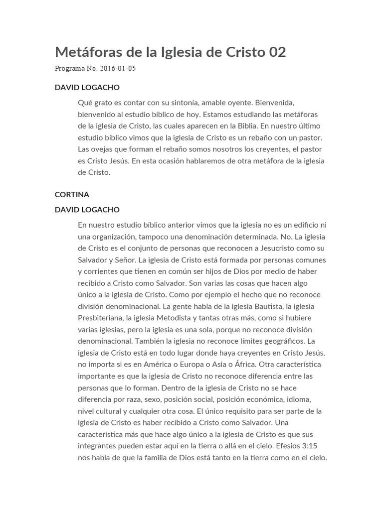 Labranza de Dios en la Iglesia de Cristo | PDF | Cristo (título ...