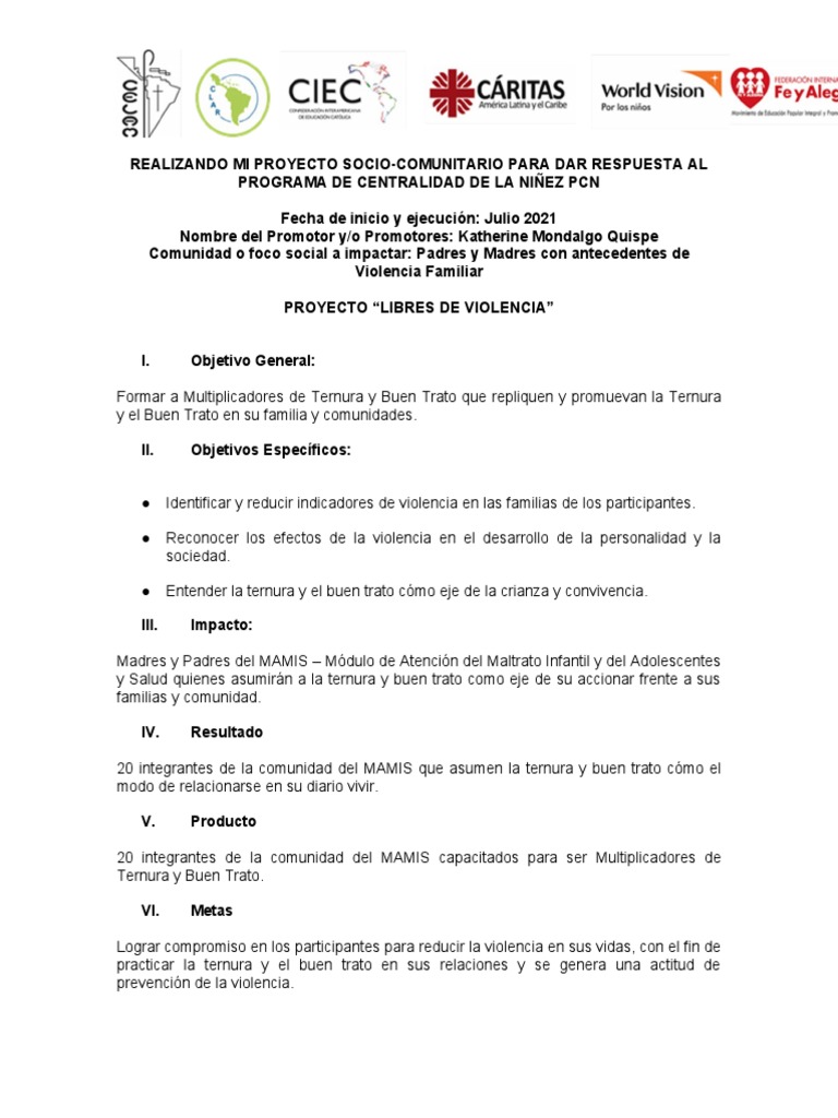 Proyecto "Libres de Violencia" para Padres | PDF | Violencia | Evaluación