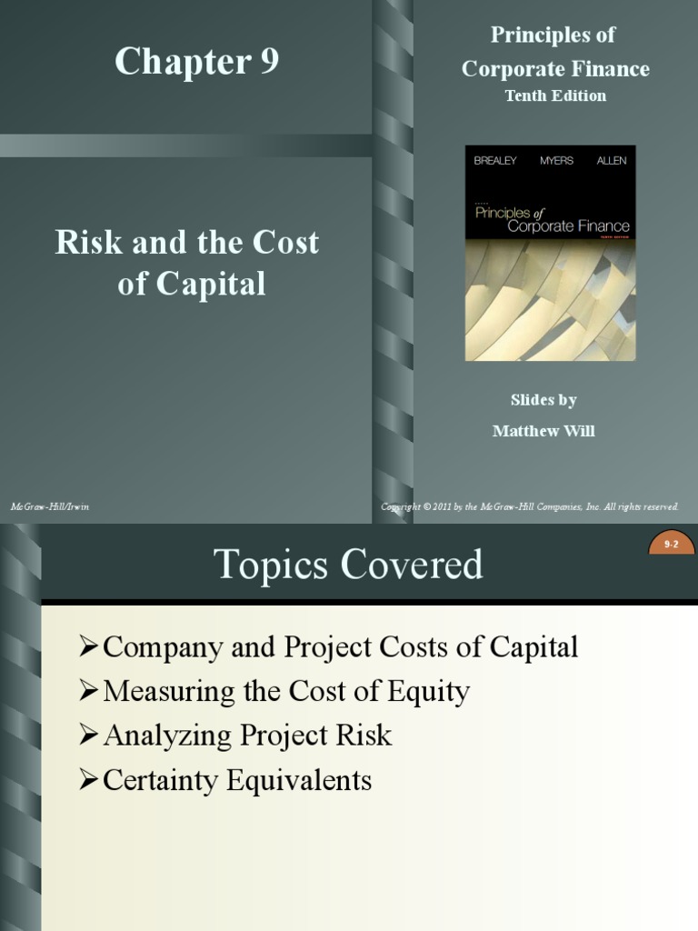 Risk and The Cost of Capital: Principles of Corporate Finance | PDF ...