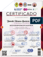 Certificado: Yanette Silvana Aparicio Rivera