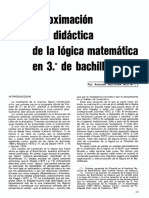 A La Didáctica: Aproximación de La Lógica Matemáti Ca en 3: de Bachillerato