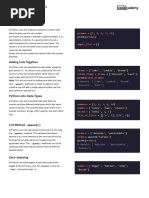 Learn Python 3 - Lists Cheatsheet