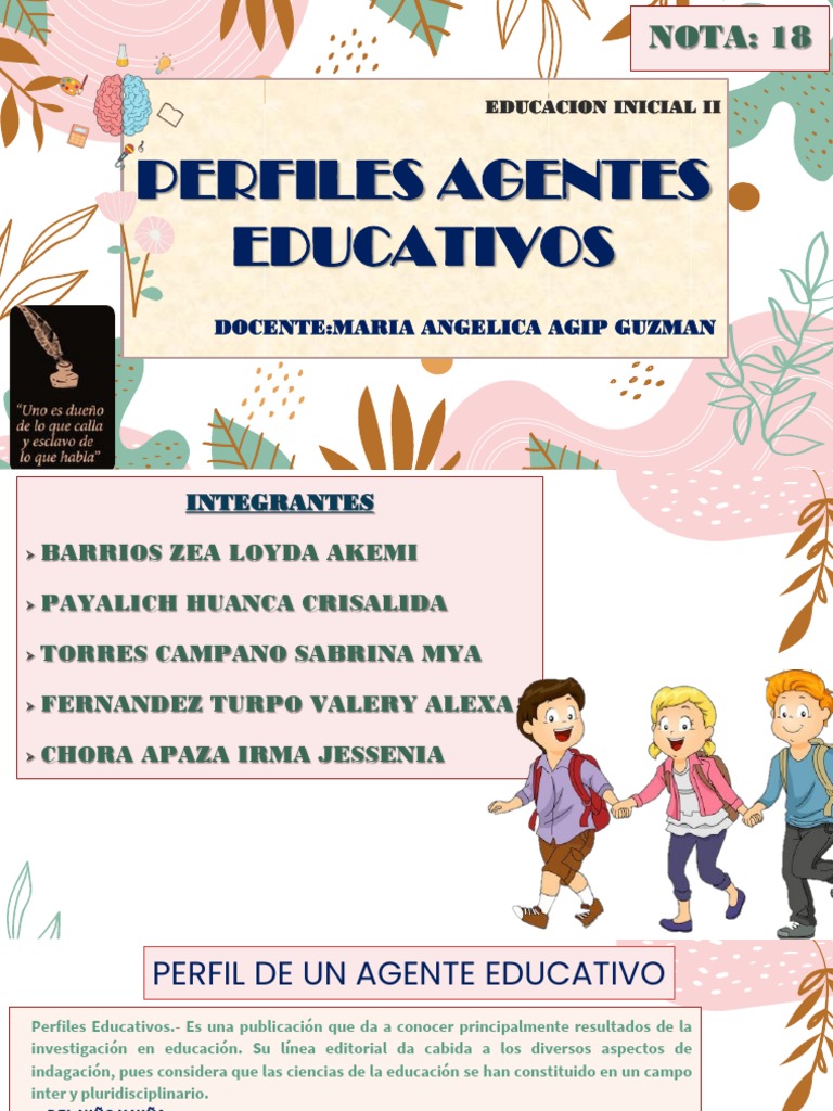 Perfiles de Agentes Educativos Inicial | PDF | Maestros | Educación de ...