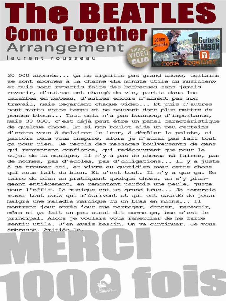 COME TOGETHER Laurent Rousseau | PDF