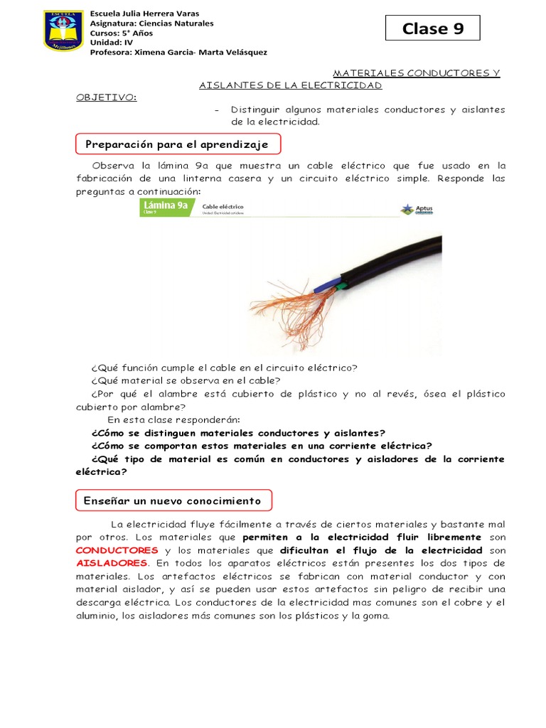 Materiales Conductores y Aislantes | PDF | Aislador (Electricidad ...