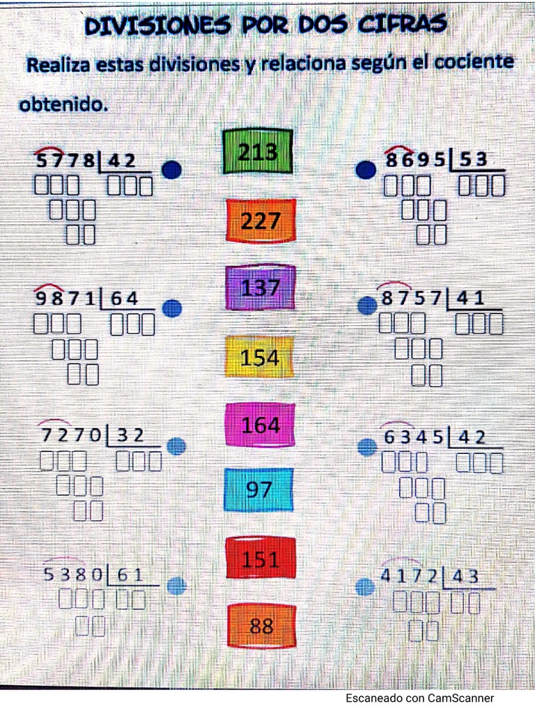 Divisiones De Dos Dígitos Pdf