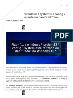 (CORRIGIDO) "Windows - System32 - Config - System Está Ausente Ou Danificado" No Windows 10