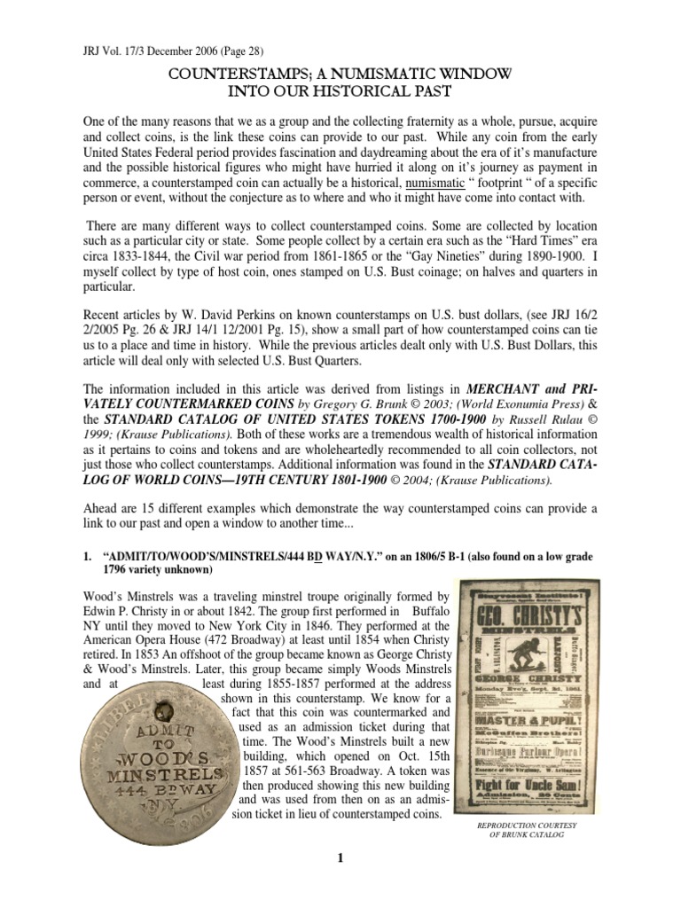 Counterstamps A Numismatic Window Into Our Historical Past | PDF ...