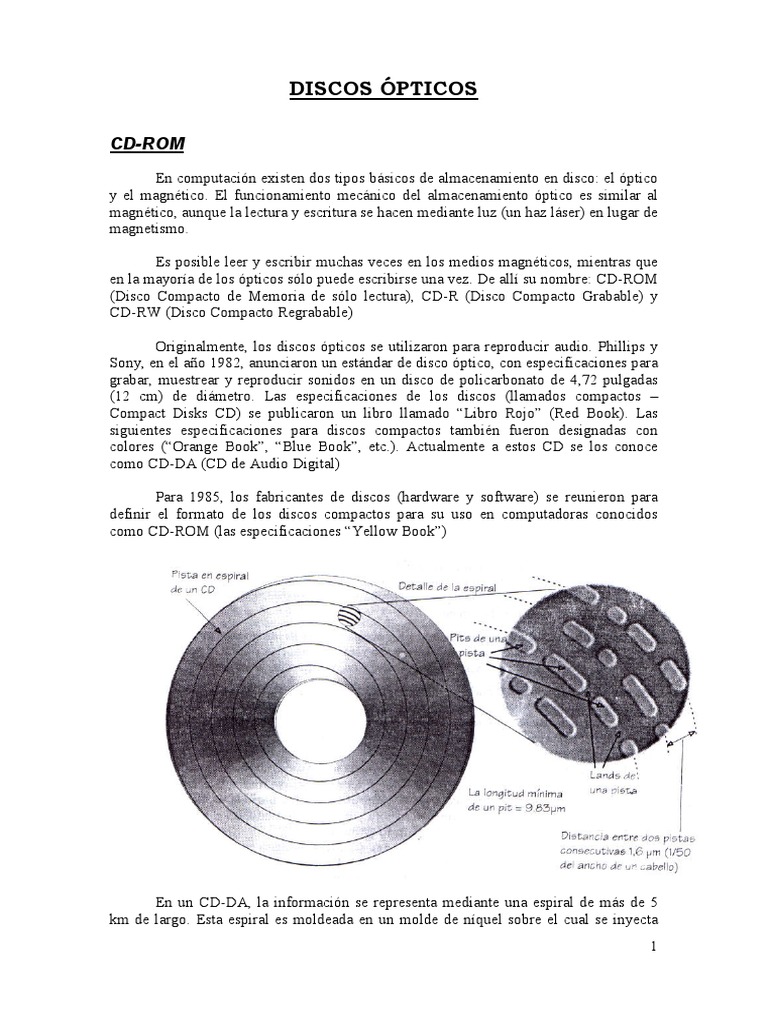 Tipos y Funcionamiento del CD-ROM | PDF | Disco compacto | DVD