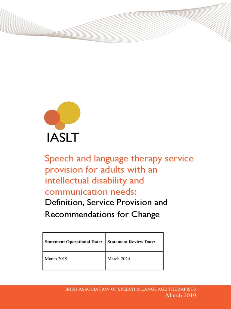 AID 2019 Speech and Language Therapy Service Provision For Adults