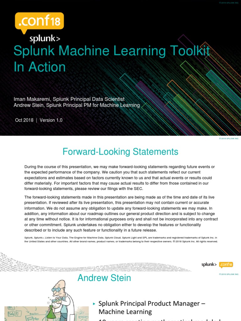 Splunk and The Machine 1398 - 1538791110319001rves | PDF | Forecasting ...