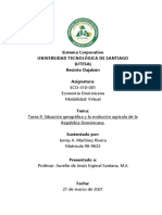 Jenny Martinez. Tarea IX. Situación Geográfica y La Evolución Agrícola de La República Dominicana