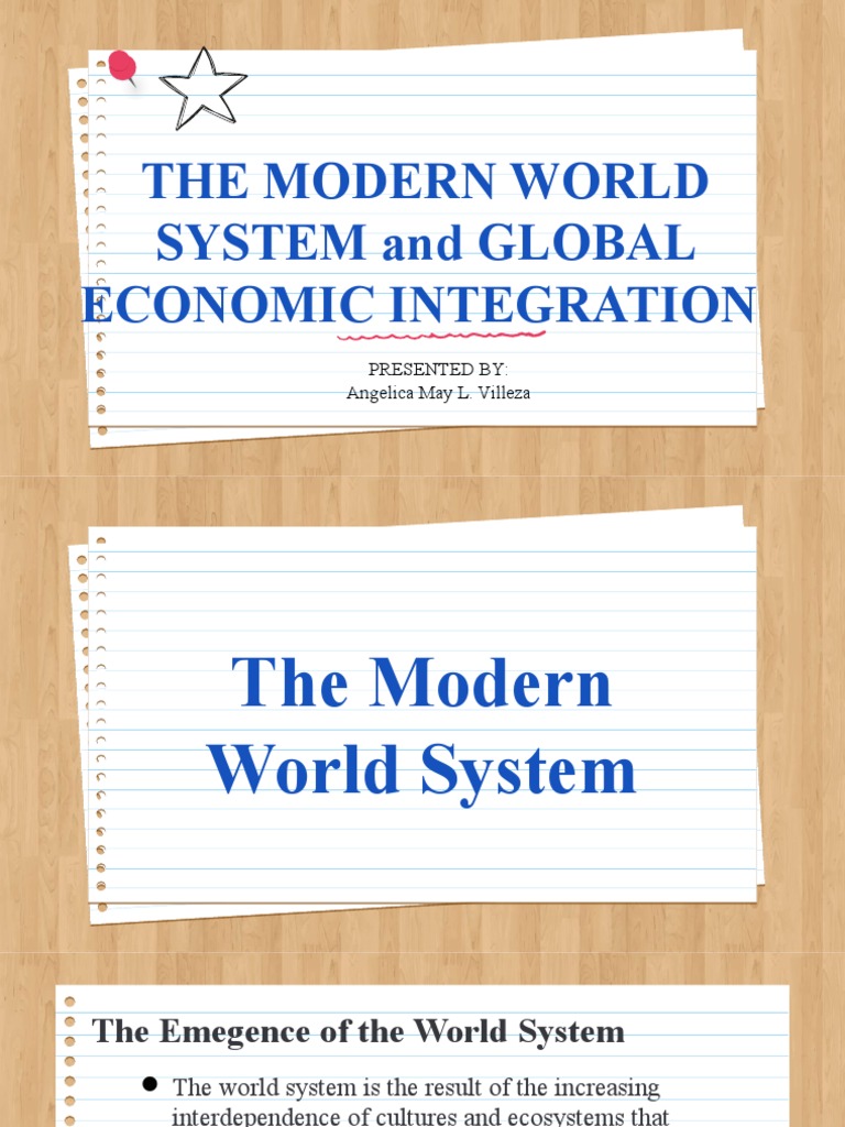 The Modern World System and Global Economic Integration Presented By Angelica May L. Villeza