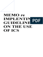 Memo Re Implenting Guidelines On The Use of Ics