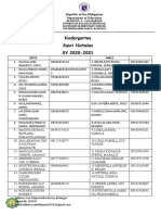 Kindergarten Saint Nicholas SY 2020-2021: Republic of The Philippines Department of Education