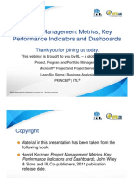 Project Management Metrics, Key Performance Indicators and Dashboards