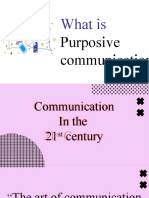 What Is: Purposive Communication?