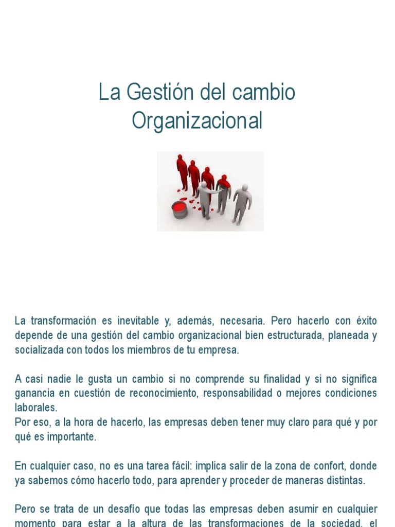 La Gestion Del Cambio | PDF | Gestión de recursos humanos | Gestión del ...