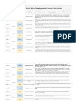 8 Months Full Stack Web Development Course Curriculum: Session Week Day Topic Session Agenda