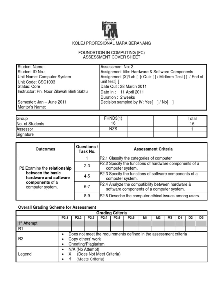 Assignment 1 Format Baru 17042011 | PDF | Technology & Engineering