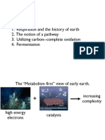 Respiration and The History of Earth 2. The Notion of A Pathway 3. Utilizing Carbon - Complete Oxidation 4. Fermentation