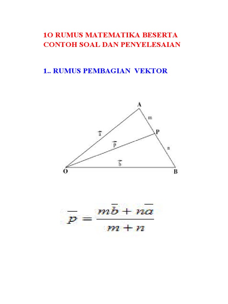 Contoh Soal Vektor Matematika Dan Penyelesaiannya