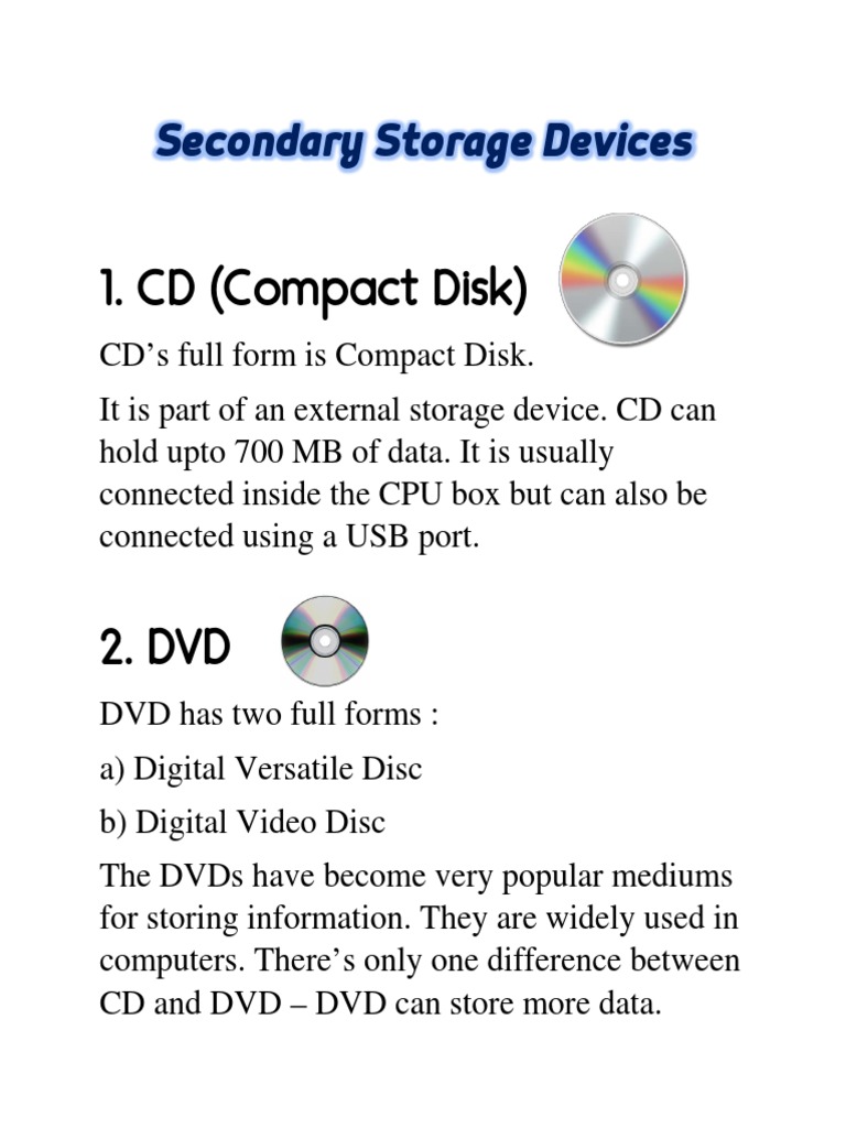 Secondary Storage Devices PDF