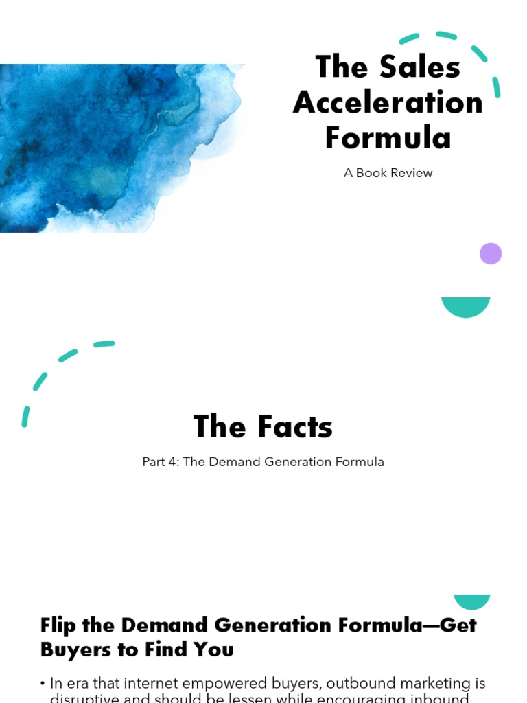 The Sales Acceleration Formula - Part IV - Reading Note - Kor | PDF ...